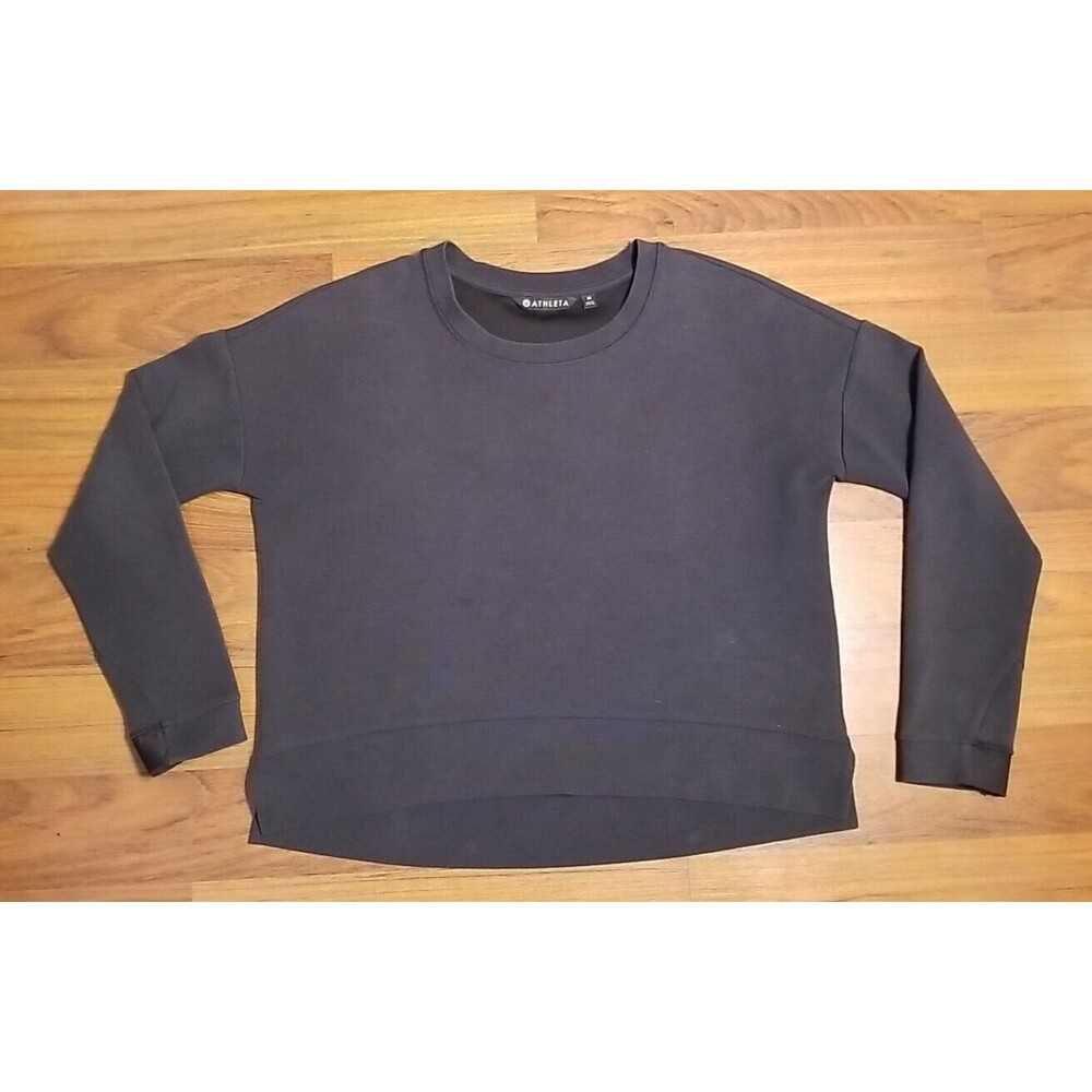 Athleta Retroplush Crew neck Sweatshirt In Dark Gray Size M   Retail $89   T16